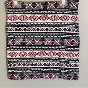 Multicolored Tribal Print Bodycon Miniskirt